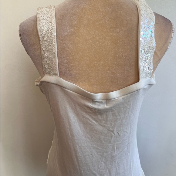 Worthington tank top with ruching irradecent sequins size large Y2K - Picture 3 of 4